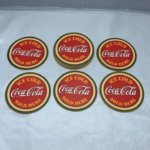 Vintage Ice Cold Coca Cola Sold Here Cardboard Coaster Set of 30