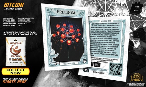 Genesis 14 "Decentralization" - freedom - anno 2023 - Bitcoin Trading Cards USA - 第 1/1 張圖片