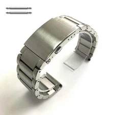 Solid Hi Quality Steel Brushed Bracelet Silver Metal Replacement Watch Band #511