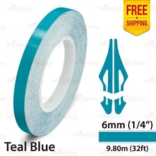 1/4" 6mm PinStriping Pin Stripe Tape Body Styling Decal Vinyl Sticker TEAL BLUE