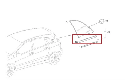 MERCEDES B-KL W245 Hinterer rechter unterer Fensterbalken OE - Bild 2 von 2