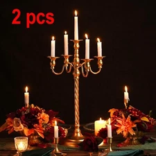 2 PCS Wedding Candelabra Tall Floor Candelabras Gold 5 Arm Candelabra 28" Metal