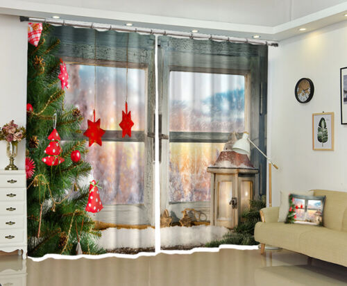 3D Rote Sternkiefer M26 Christmas Foto Vorhang Drucken Stoff Fenster An - Bild 1 von 7