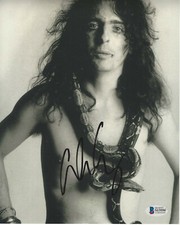 SINGER ALICE COOPER SIGNED 8X10 PHOTO SHOCK ROCK ICON 4 PROOF BECKETT COA BAS