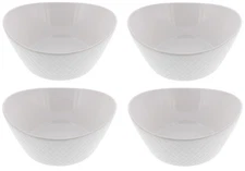 Over and Back 4-Piece 'What a Dish’ Porcelain Serving Bowls Set w/ Diamond Pa...