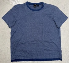 Hugo Boss T Shirt Men 2XL Blue Short Sleeve Slim Fit Mercerised Casual Stylish