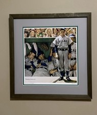 Chicago Cubs Norman Rockwell - The Dugout - Professionally Framed Museum Glass