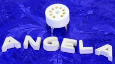 9 Pin Heavy Duty White Ceramic Gold PC Board Tube Socket 12AX7 6DJ8 7199 99769