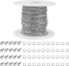 33 Feet Stainless Steel Jewelry Chains for Jewelry Making - Silver Chain Roll wi