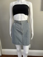 Vintage Ralph Lauren Denim White Stripe Skirt