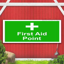 First Aid Point Indoor Outdoor Banner Sign with grommets