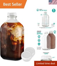 Versatile 64 Oz Glass Storage Jug with Lids - Sustainable Stylish Solution