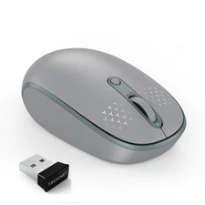 Wireless Mouse, 2.4G Quiet Computer Mouse with USB Receiver, 4 Buttons Portab...