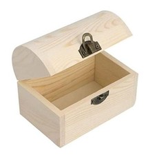 Hsiwto Unfinished Wood Box - Unpainted Wooden Jewelry Box DIY Craft