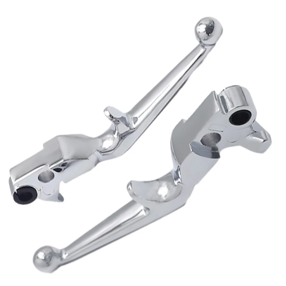 Long Clutch Hand Brake Lever Silver For Harley-Davidson Softail 1996-2012 - Image 3 of 4
