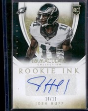 2014 Panini Immaculate Collection #20 Josh Huff Rookie Ink Gold #/10