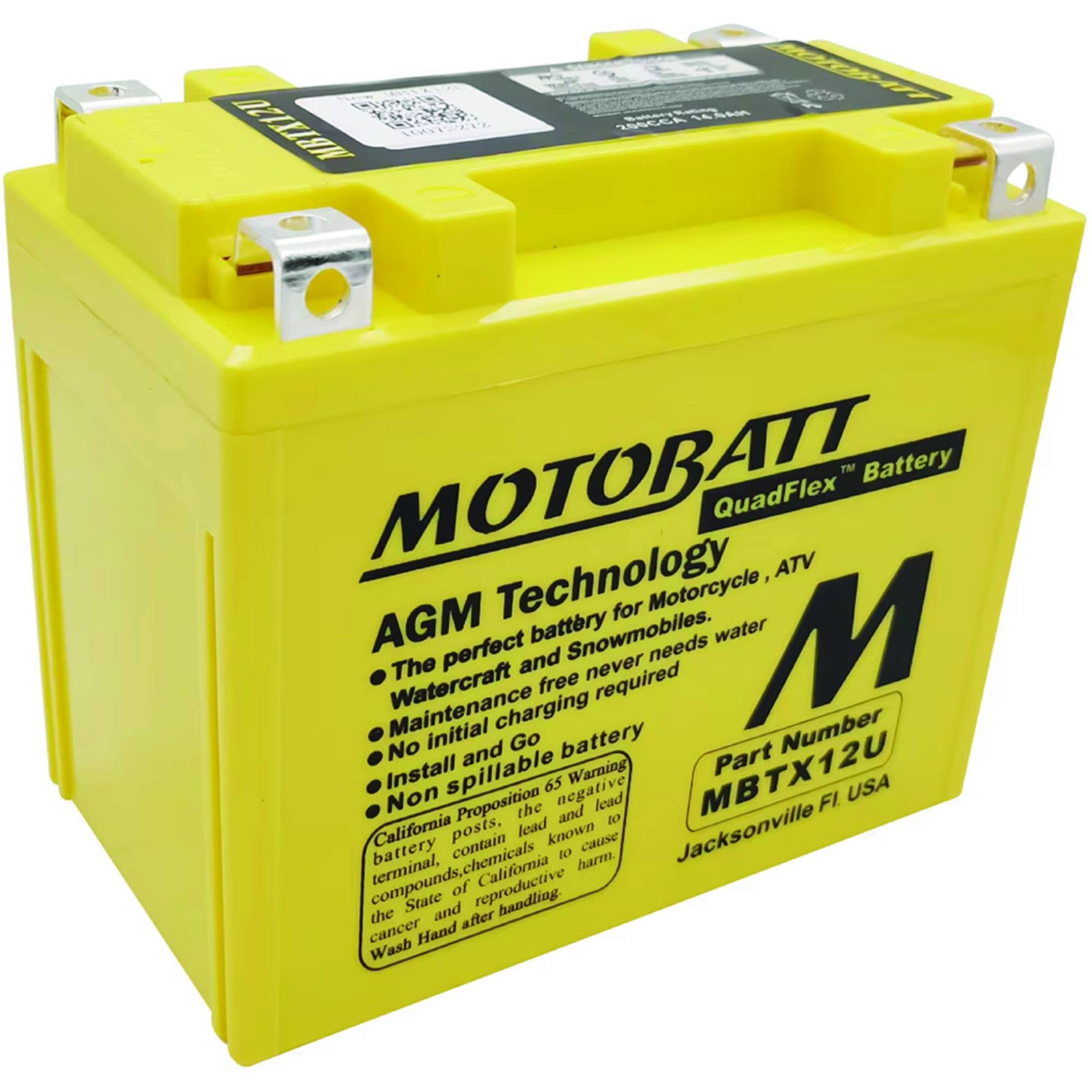 Motobatt Battery for Buell XB12R Firebolt 1200cc 04-10 MBTX12U