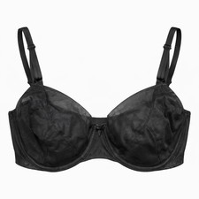 Vanity Fair Sheer Underwire Bra 36DD Black Lightweight Support Comfort Bra
