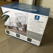 Stackable Clear Shoe Box  Organizer 3 Pack New