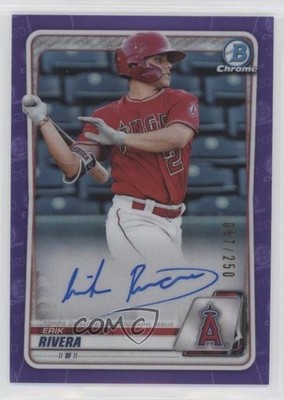 2020 Bowman Chrome Prospects Purple Refractor /250 Erik Rivera #CPA-ERI Auto 0l8