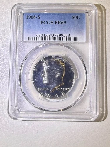 1968-S Kennedy Half Dollar PCGS PR69 Silver Proof Gem 40% Certified 50C