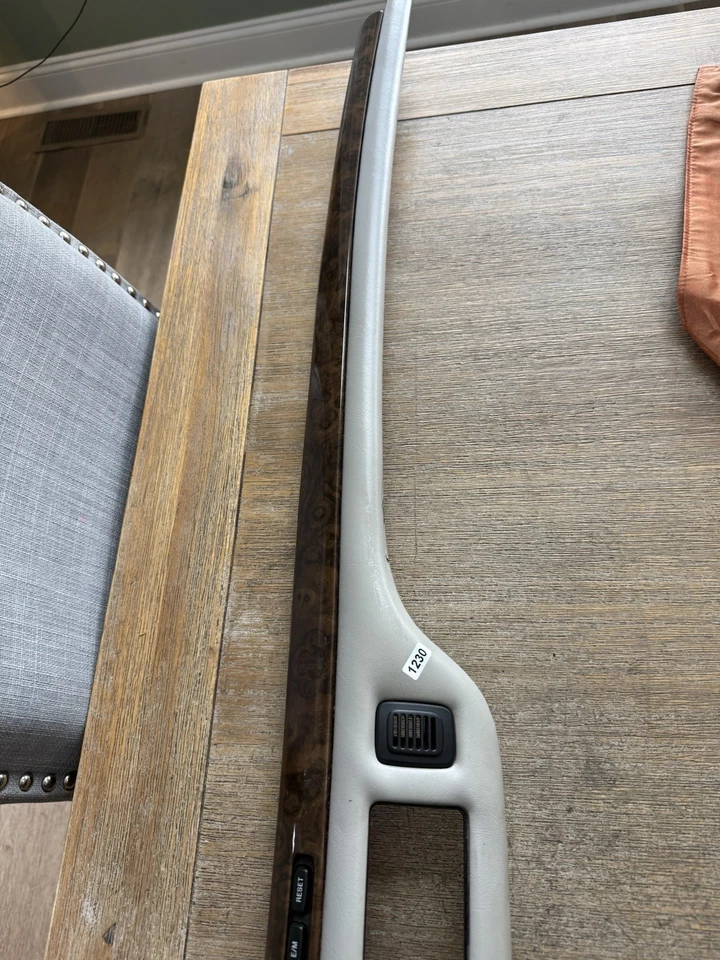 1995-1997 Lincoln Town Car Woodgrain Tan Dash Trim Climate Control Bezel OEM Foto 3 de 4