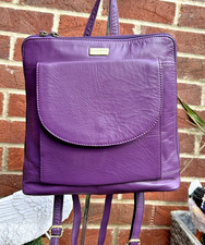 Zaino donna vera pelle viola zaino borsa Assots London - taglia media