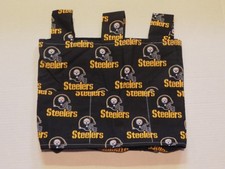 PITTSBURGH STEELERS Black NFL Walker Storage Tote Bag. Handmade, 4 Pockets