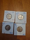 4 EF-UNC 1951 Silver Washington Quarter Dollar Coins