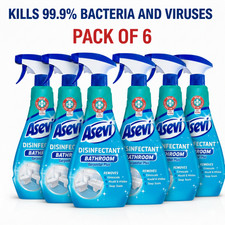 Asevi Bathroom Disinfectant Spray - Antibacterial Spanish Cleaner - 720ml x6 6.20 per litre