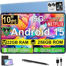 2026 Neueste Tablet PC 22GB+256GB 10Zoll Gaming Tablet 8000mAh 1920X1200 5G WiFi