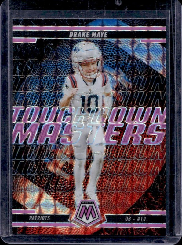 2025 Panini Mosaic Drake Maye Touchdown Masters Pink Fluorescent Prizm #9