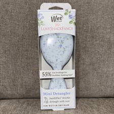 LoveShackFancy X Wet Brush MINI Detangler Hair Brush English Ivy Blue HTF