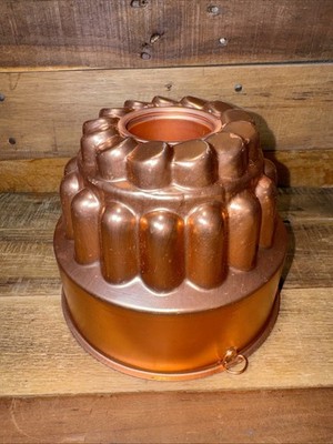 Vintage 8 Cup Mirro Copper Bundt 3-Tier Cake Mold 7'' by 5.5''