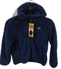 Eddie Bauer Youth Kids High Pile Plush Hooded Jacket Size Small 7/8 Blue New