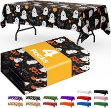 Generous 54 x 108 Black Plastic Table Cover Set - Ideal for Holidays  Parties
