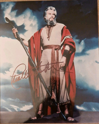 Charlton Heston signed 'The Ten Commandments' photo 10x8'' with AFTAL COA