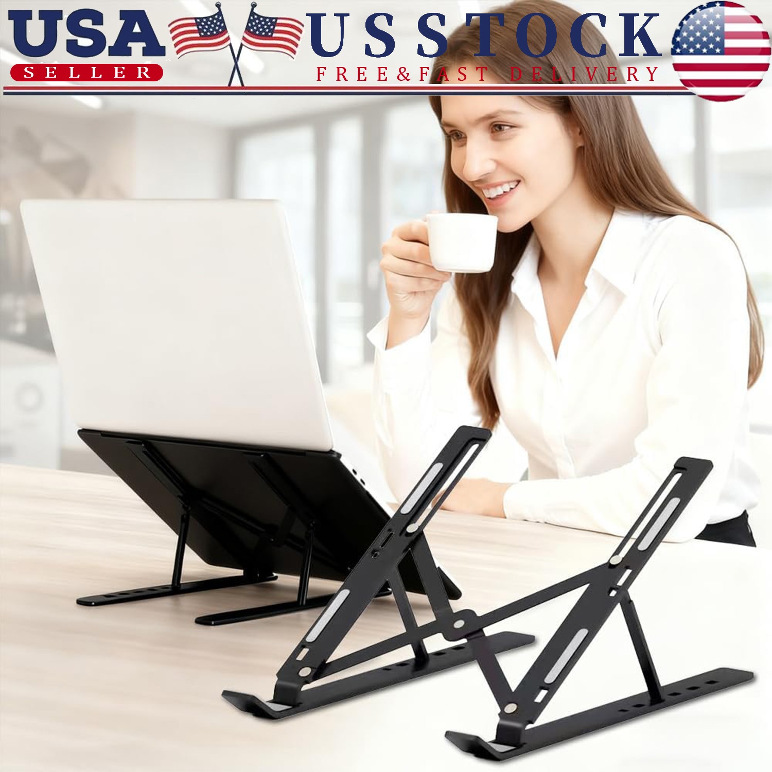 Portable Laptop Stand Adjustable Foldable Notebook Tablet Holder Computer Desk