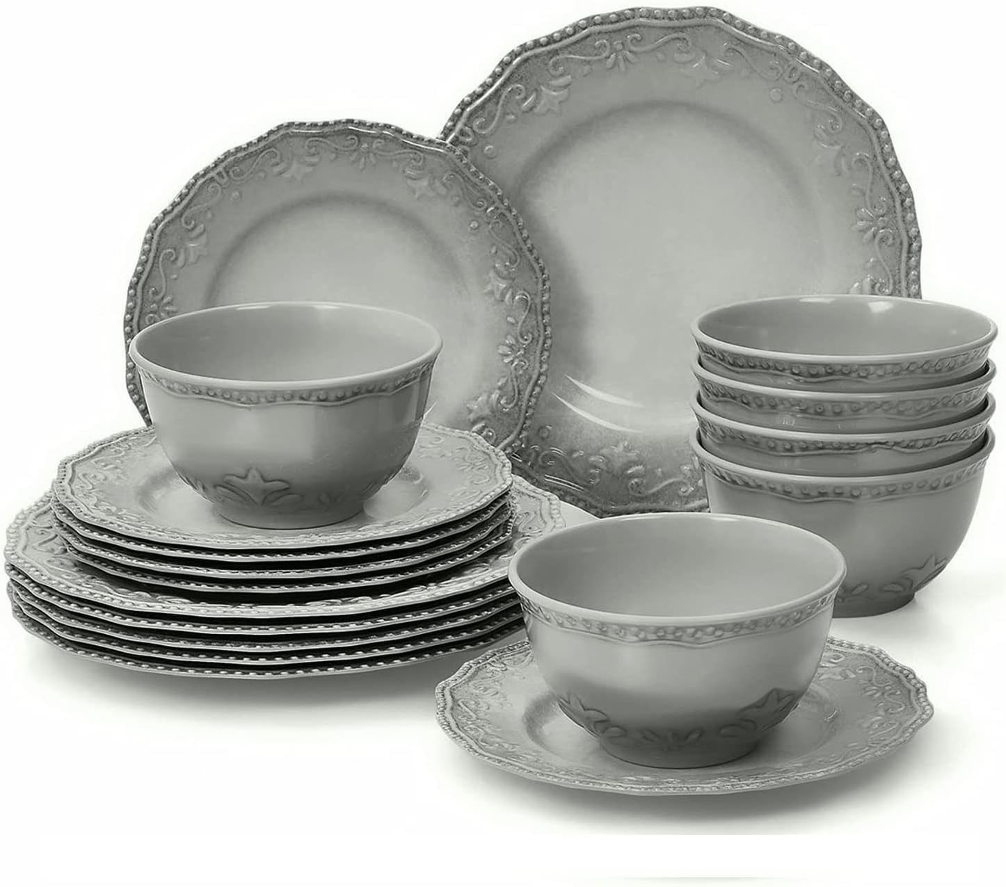 18-Piece Dinnerware Set Melamine Dishes Set W/ Bowls & Plates Service For 6