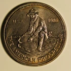 1986 1oz .999 Fine Silver Engelhard The American Prospector Round