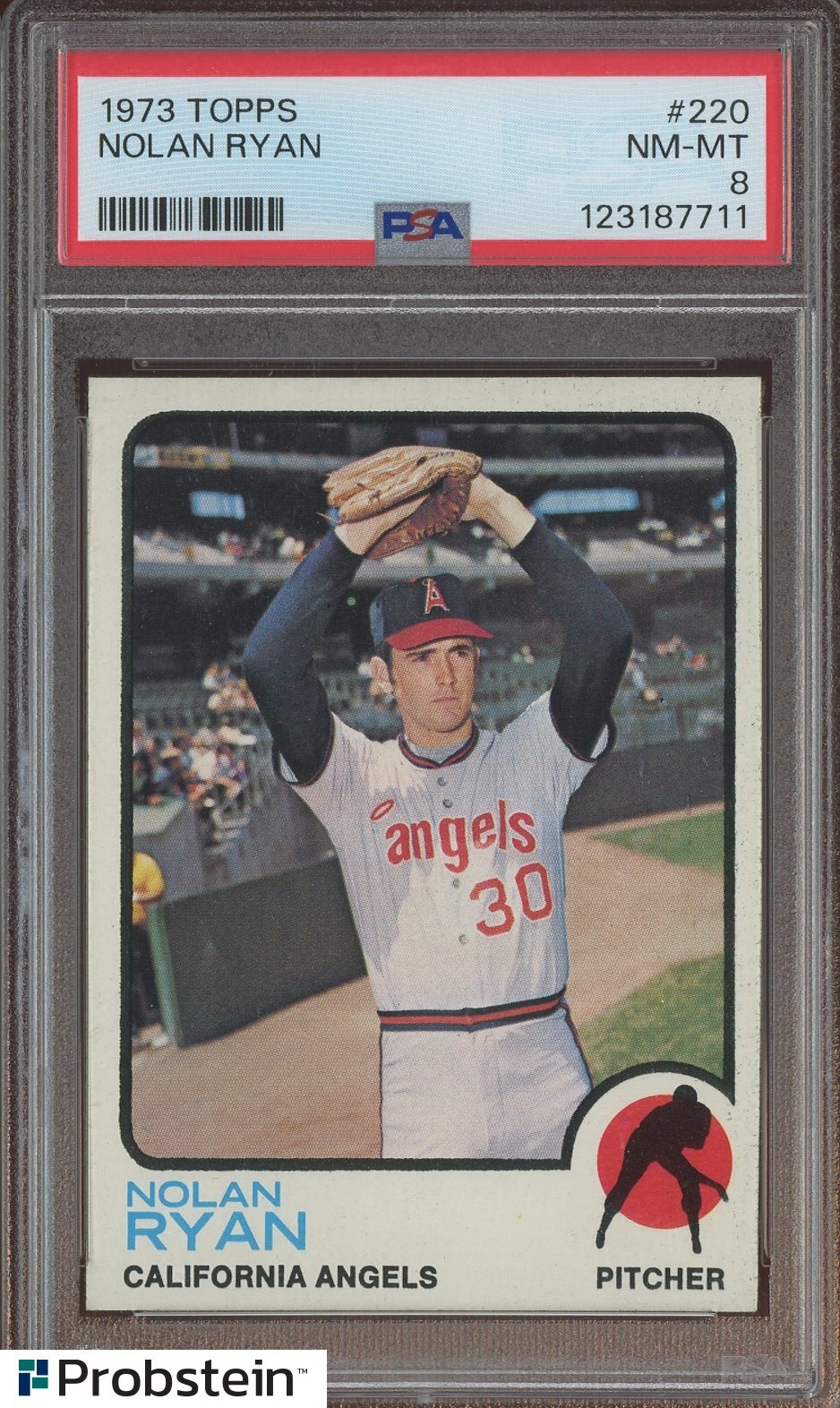 1973 Topps #220 Nolan Ryan Angels HOF PSA 8 NM-MT