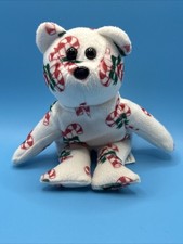 Rare Candy Cane Christmas Bear - No Tags(beanie Baby Look Alike)