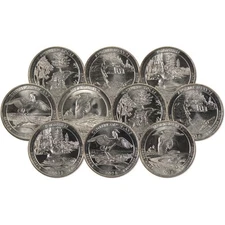2018 P&D National Park Quarter 10 Coin Set Uncirculated