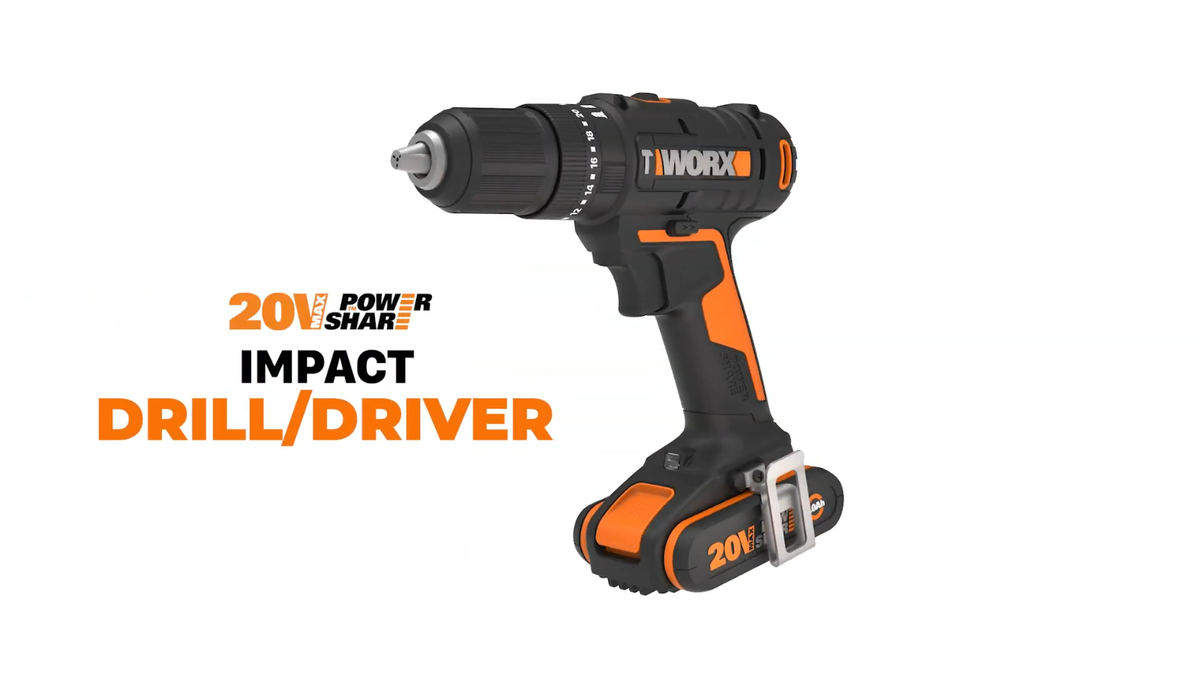 WORX Powershare Cordless Impact Driver Hammer Drill Twin Pack 20V