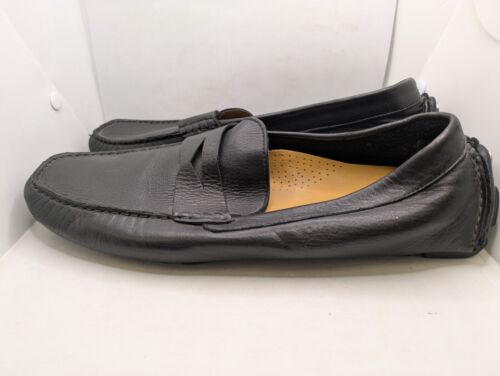Cole Haan Shoes Mens 11.5 Black Leather Loafers Driving Moccasin Slip On EUC
