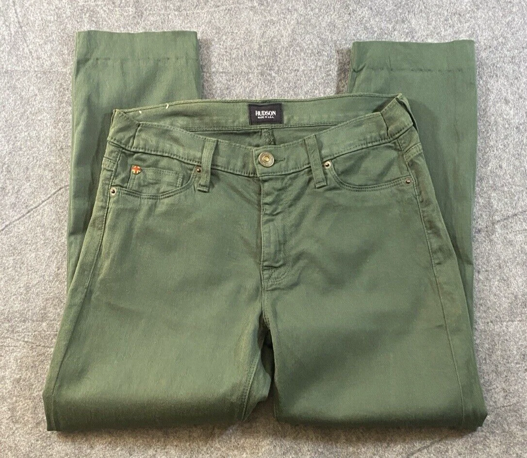 Hudson Capri Pants Womens Size 28 Green Midrise Super Skinny