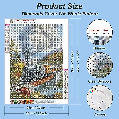Diamond Painting Kits for Adults, 5D DIY Diamond Art Kits for Train 1 - Picture 3 of 6
