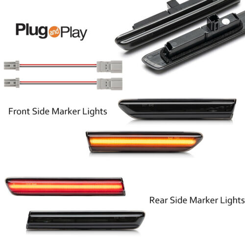 4x Smoked LED Front Rear Fender Side Marker Light Lamp For 07-08 Acura TL Type-S - Picture 2 of 12