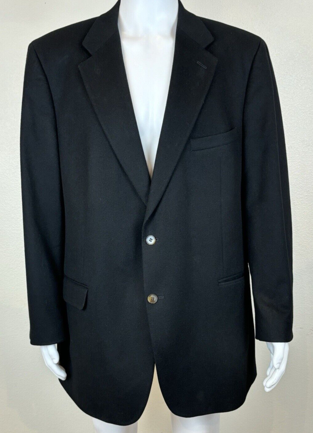 Lord & Taylor 100% Cashmere Mens Blazer Sz 46L Black Career Sophisticated