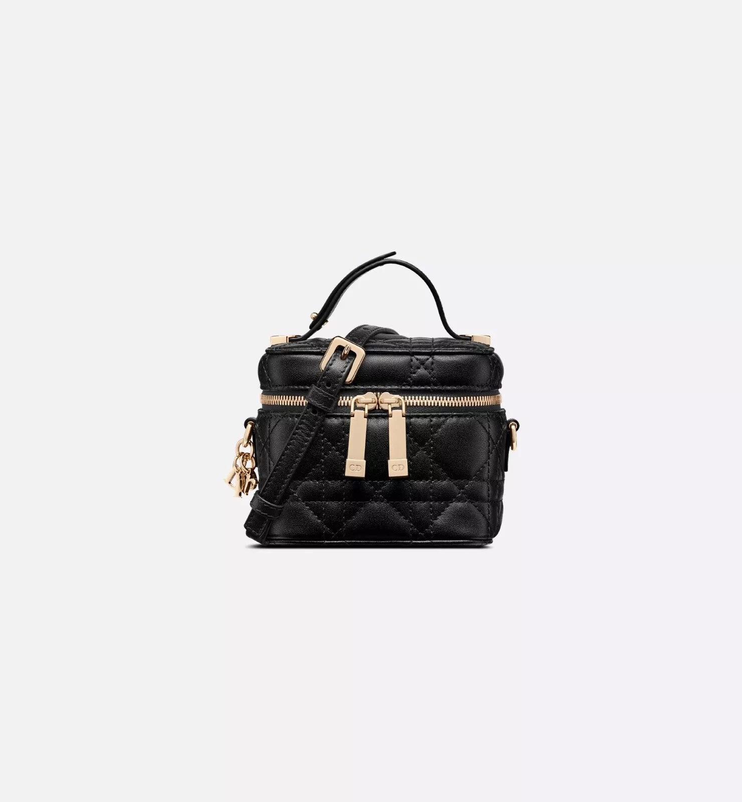 Lady Dior Micro Vanity Bag en Lambksin noir et quincaillerie or jaune + dustbag